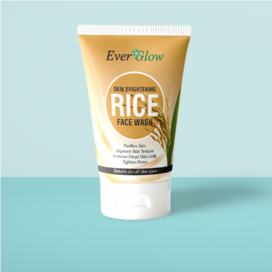 EverGlow Skin Brightening Rice Face Wash 120 ML - Purifies, Improves Texture, Exfoliates, Tightens Pores - For All Skin Types | Face Wash | Rise Face Wash