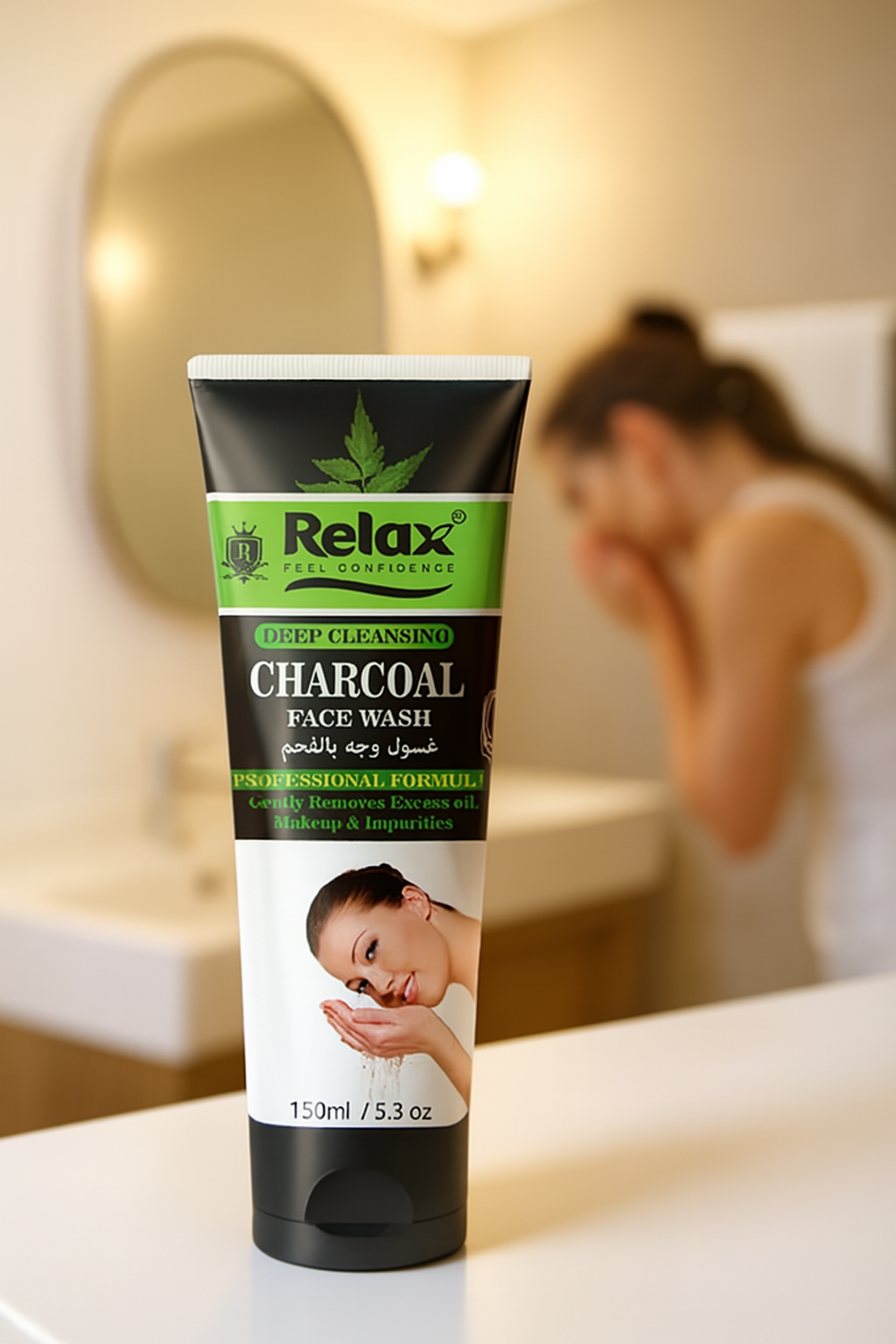 Relax Charcoal Face Wash – Deep Cleansing Oil Control & Impurity Remover (150ml, Original)