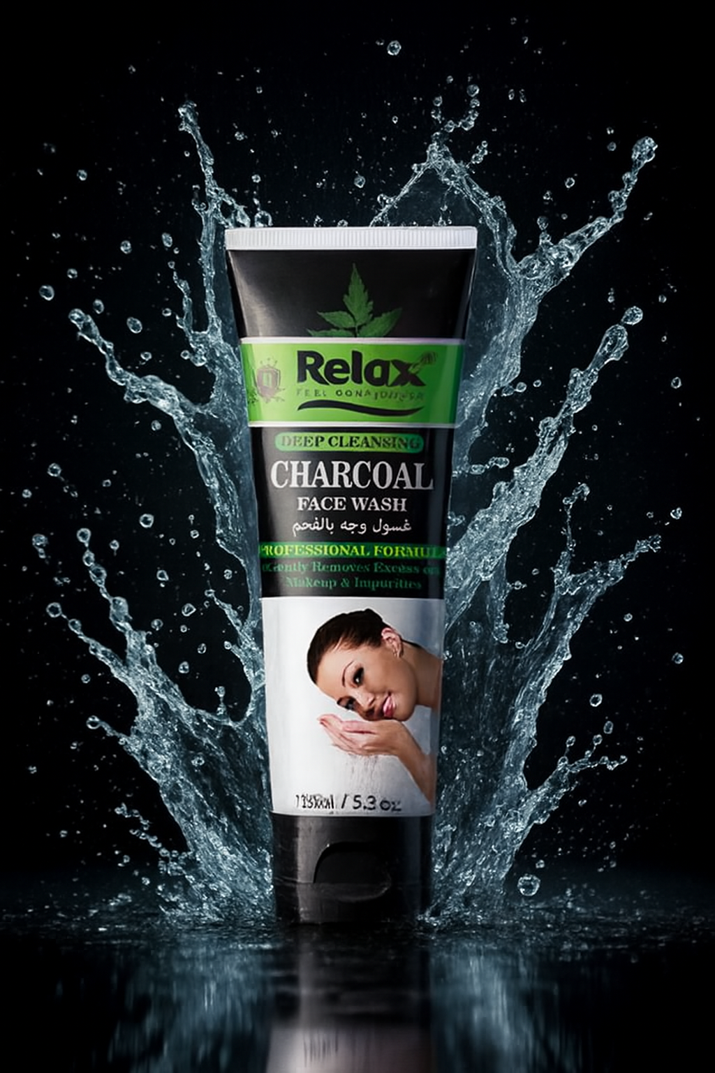 Relax Charcoal Face Wash – Deep Cleansing Oil Control & Impurity Remover (150ml, Original)
