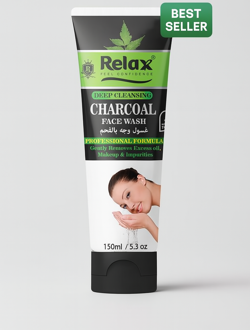 Relax Charcoal Face Wash – Deep Cleansing Oil Control & Impurity Remover (150ml, Original)