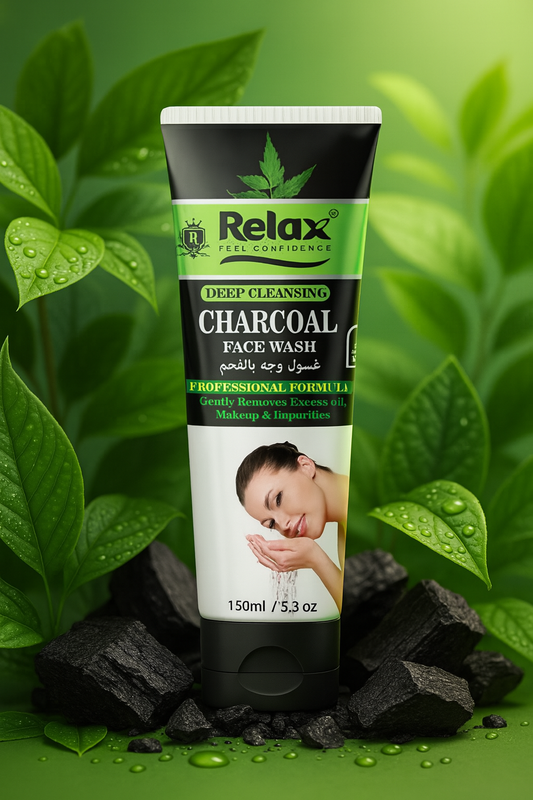 Relax Charcoal Face Wash – Deep Cleansing Oil Control & Impurity Remover (150ml, Original)