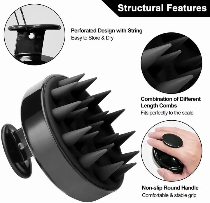1 Piece Scalp Massager Shampoo Brush – Silicone Hair Scalp Scrubber for Deep Cleaning & Relaxing Massage