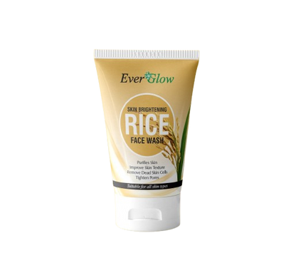 EverGlow Skin Brightening Rice Face Wash 120 ML - Purifies, Improves Texture, Exfoliates, Tightens Pores - For All Skin Types | Face Wash | Rise Face Wash