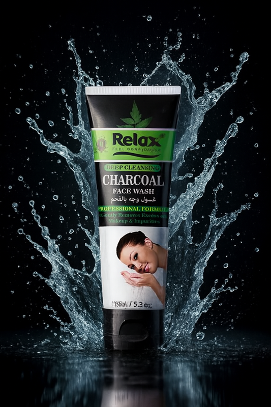 Relax Charcoal Face Wash – Deep Cleansing Oil Control & Impurity Remover (150ml, Original)