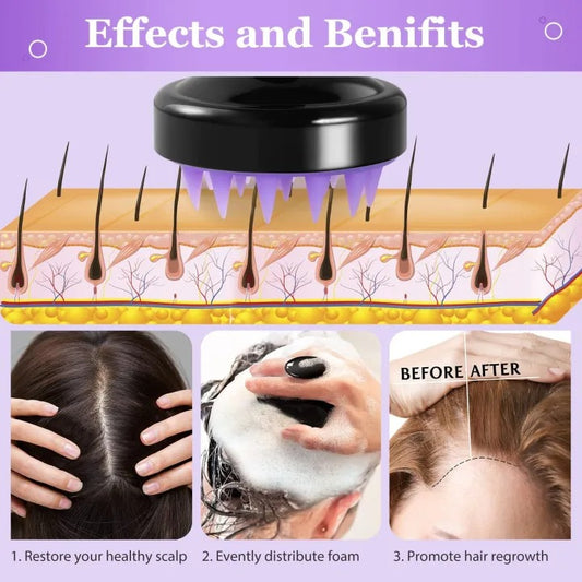 1 Piece Scalp Massager Shampoo Brush – Silicone Hair Scalp Scrubber for Deep Cleaning & Relaxing Massage